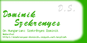 dominik szekrenyes business card